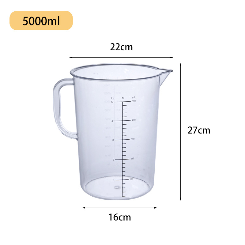 Picture of Transparent Acrylic PC Measuring Cup Plastic Scale Measuring Kettle Thickened High Temperature Milk Tea Shop Supplies Black Scale Measuring Cup