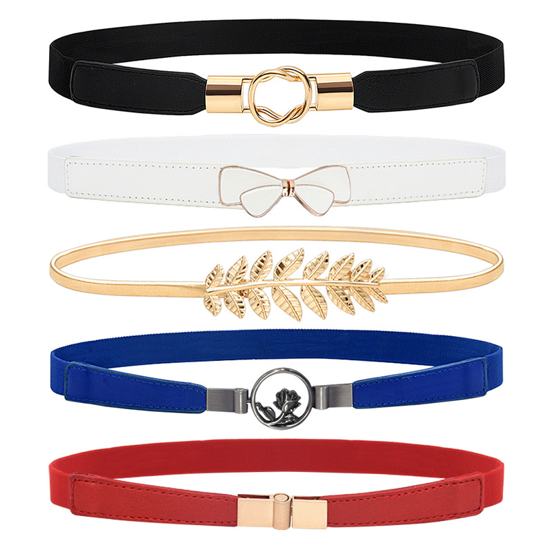 Picture of Simple Fashion Elastic Buckle Women's Thin Belt Women's Skirt Decorative Belt Elastic Belt with Belt