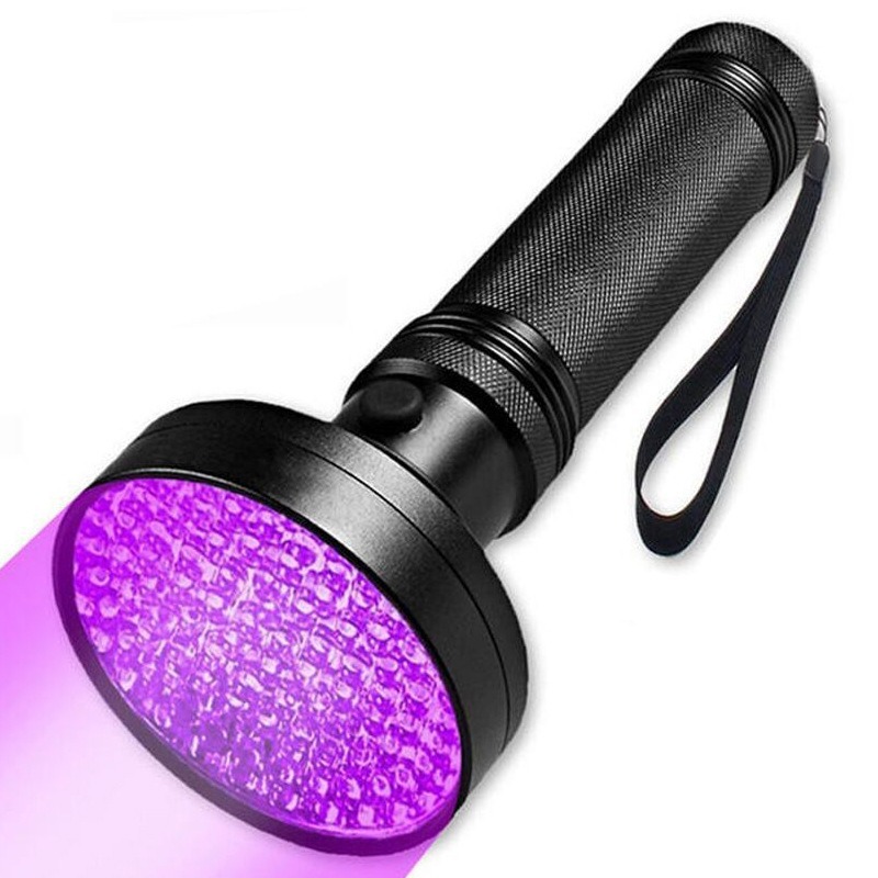 Picture of Cross-border in stock 100led uv purple light flashlight 128led flashlight multifunctional money detector lamp purple light flashlight