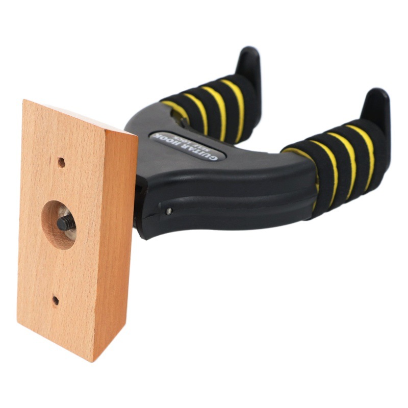 Guitar Rack Self-Locking Hook Wall Hanger Stand Electric Guitar Hook Ukulele Self-Buckle Wooden Hook