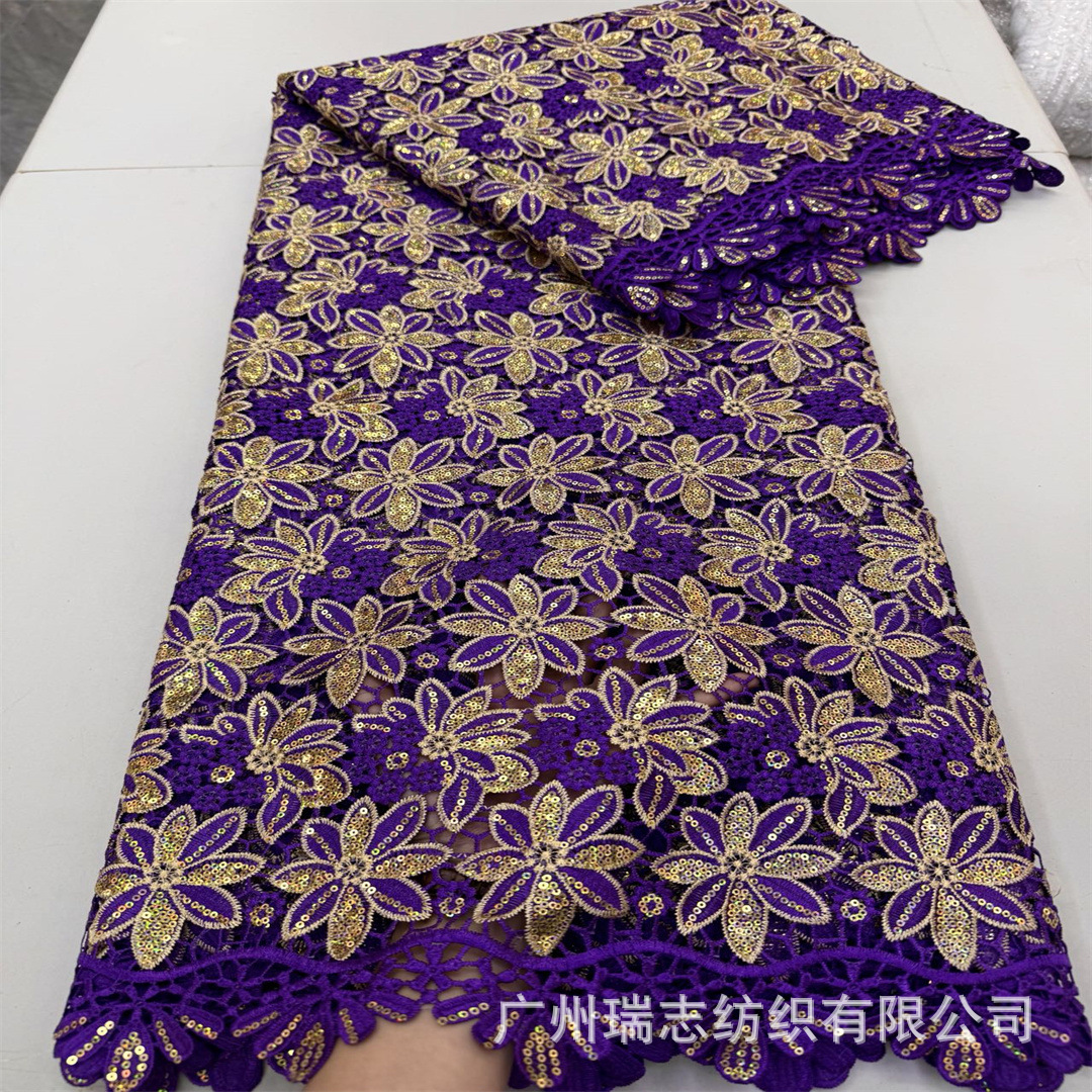 New gold sheet embroidery water-soluble lace fabric handmade DIY catwalk dress fabric AliExpress fabic lace