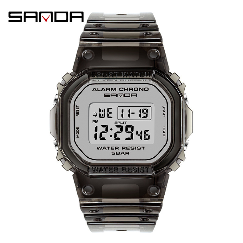 Picture of High-Quality, Popular Live-Streaming Item, Cross-Border Hit, Square Transparent Strap Electronic Watch, Multifunctional, Luminous, Waterproof