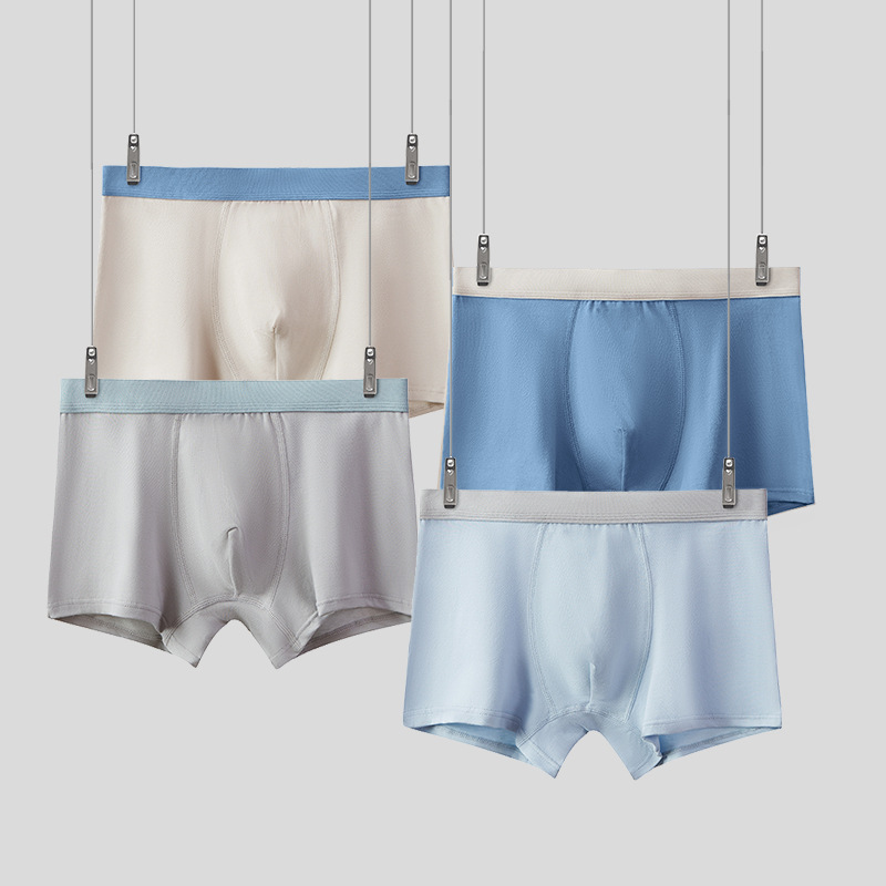 Picture of Teenagers underwear big boys underwear primary and middle school students flat angle fine shuttle cotton boys plain underwear wholesale