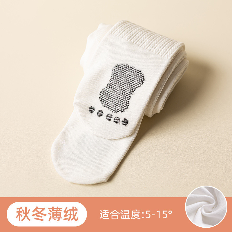Picture of Autumn and winter thin velvet medium-thick small feet children's leggings non-slip bottom watermelon crotch dragon claw wool cotton girls' pantyhose