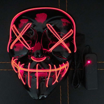Picture of Spot Amazon Halloween Two-Color Mask El Cold Light Ktv Dance Party Scary Scary Mask Fluorescent