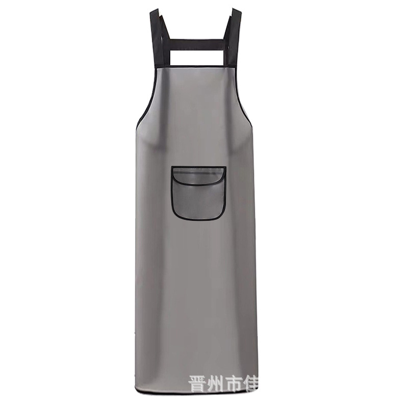 Picture of Long waterproof oil apron adult household kitchen cooking large men's and women's aquatic dishwashing restaurant work clothes wholesale