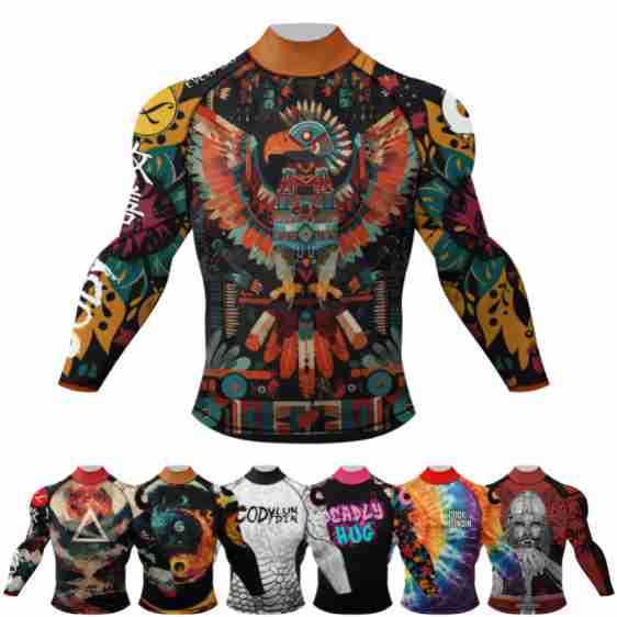 2024 New High Neck Long Sleeve Casual Wear Sweat-wicking Quick-drying High Elastic Tight Clothes Exquisite Printing Sports Running Long Sleeve