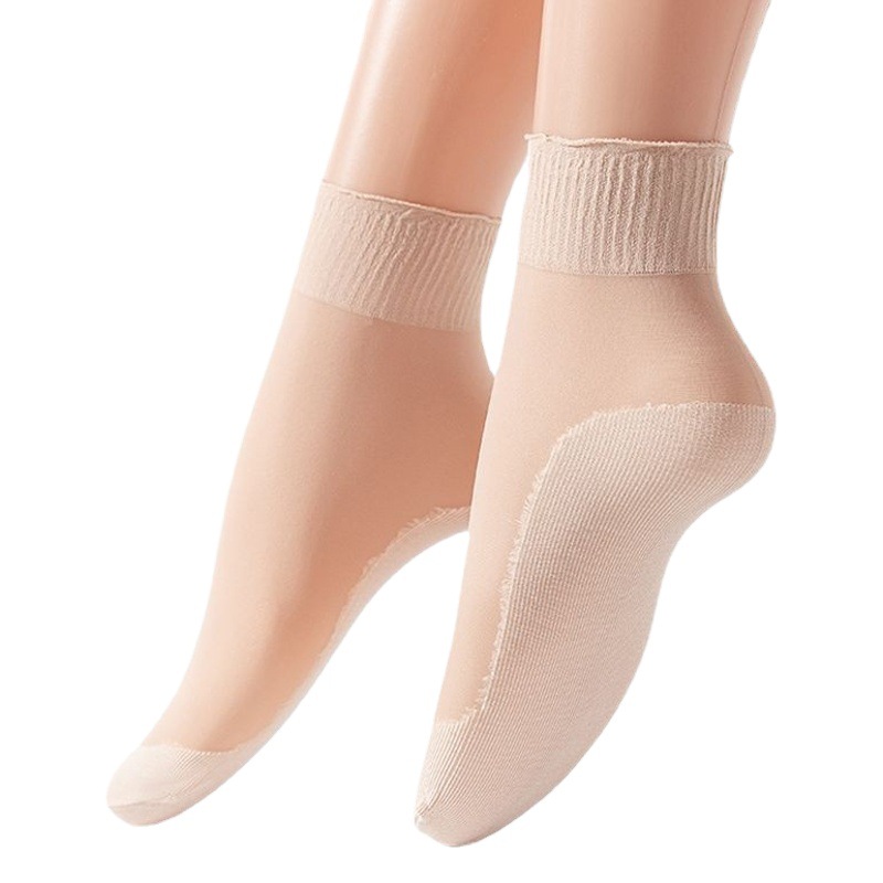 Ruffled loose silk stockings cotton bottom not stringing feet wide mouth breathable socks children summer elderly thin tube socks wholesale