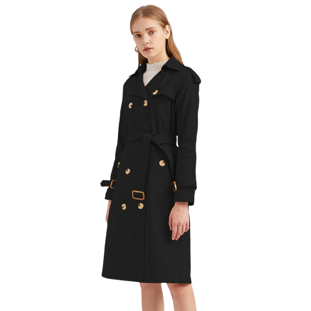 Picture of Russia Hot selling women's Russian temperament girl elastic waist suit collar trench coat jacket