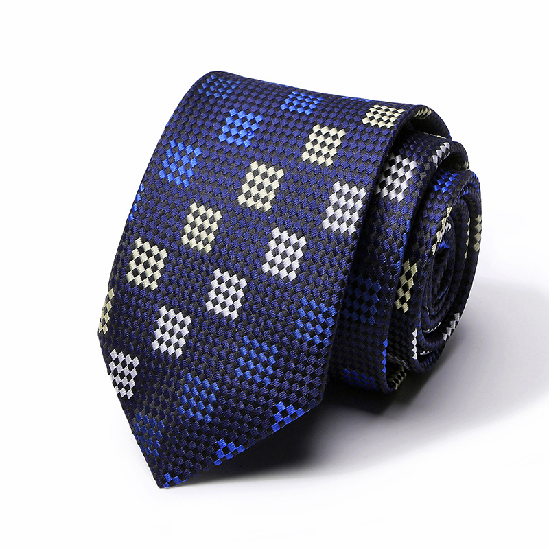 Picture of Tie spot tie polyester silk tie manufacturer 8cm business men's formal wear wedding studio tie
