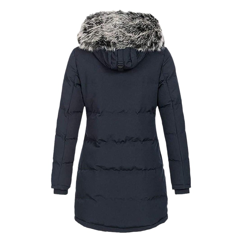 Picture of Cross-border foreign trade women's clothing European and American autumn and winter new ladies hooded warm slim cotton-padded jacket long solid color coat