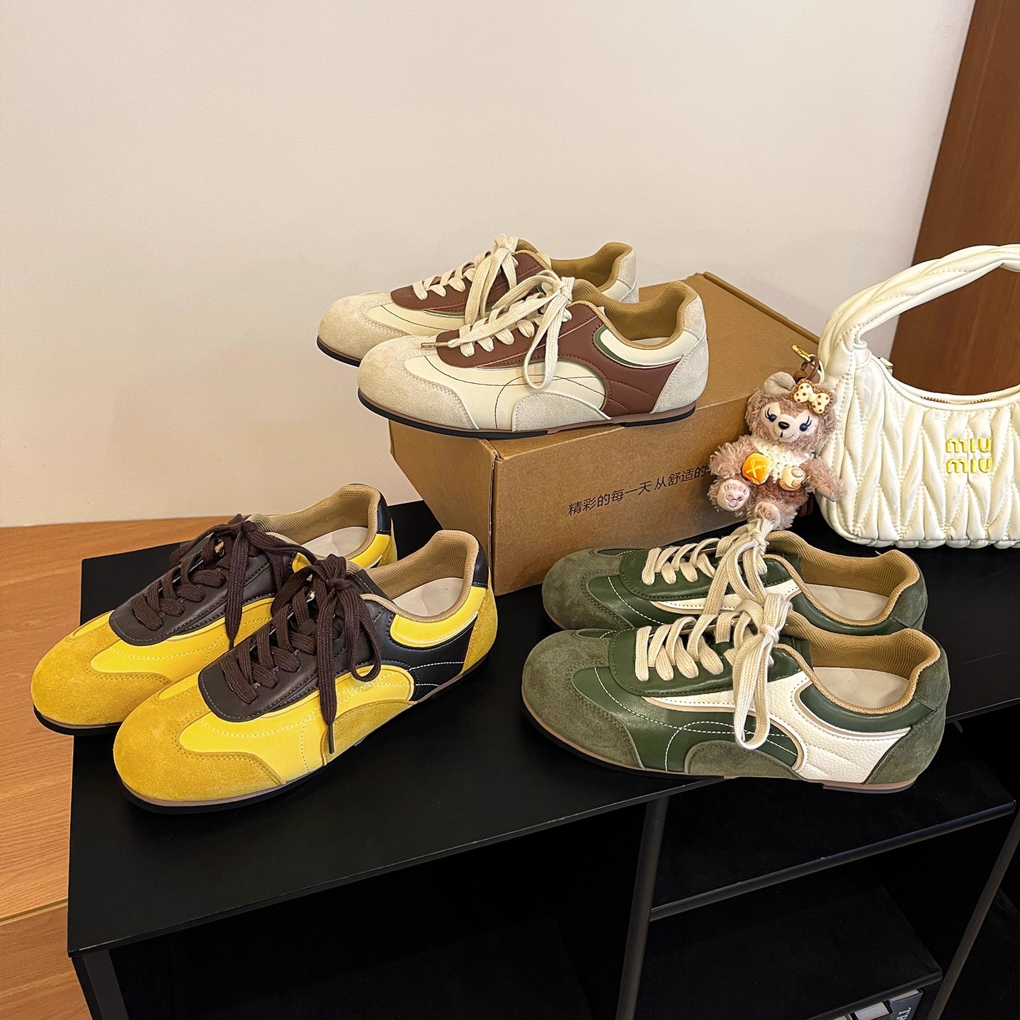 Retro contrasting flat German training shoes women's 2025 new autumn and winter casual Jersey style sports leisure Forrest Gump board shoes