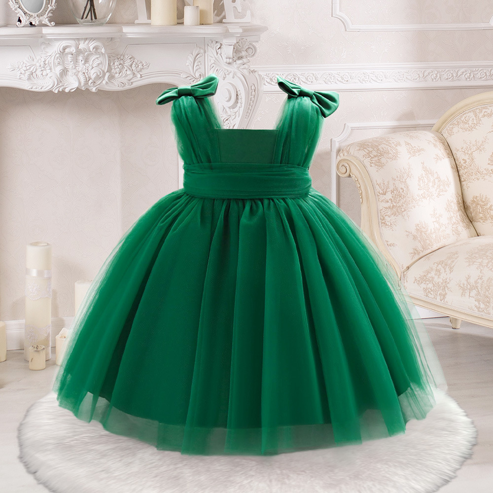 One Year Old Dress Girl's Princess Dress Poncho Dress Flower Girl's Dress Children's Dress Piano Host Dress
