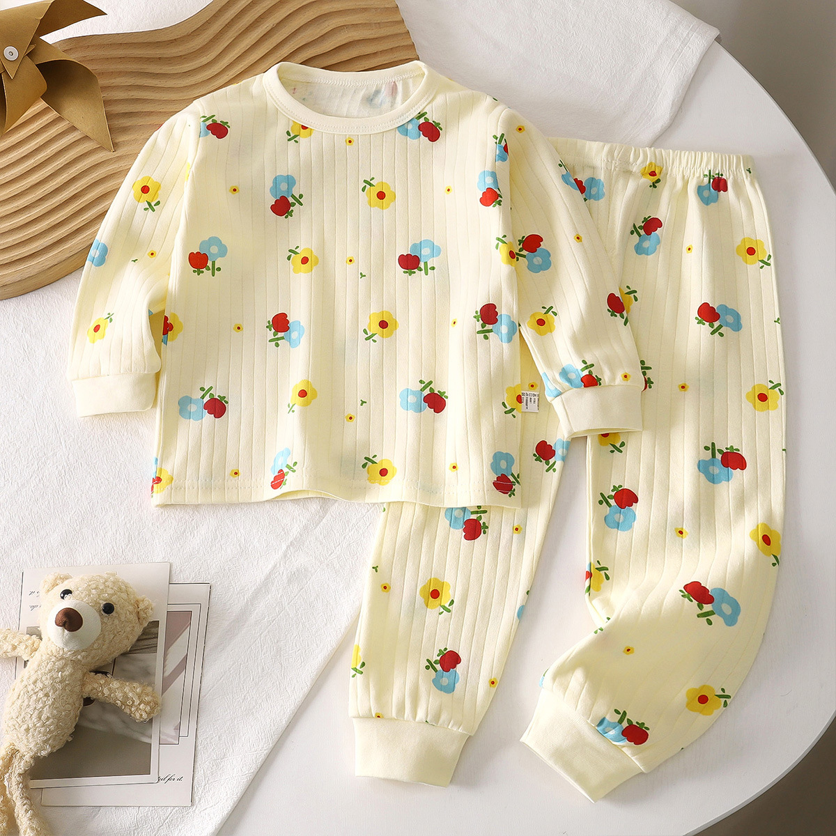 Picture of Children's Cotton Underwear Set, New Autumn Style, Baby Boys' Loungewear, Girls' Pajamas, Autumn Clothes and Pants, Children's Clothing