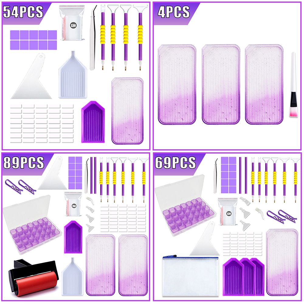New gradient color diamond painting tool suit two-color point drill plate 28 grid storage box point drill tool suit accessories