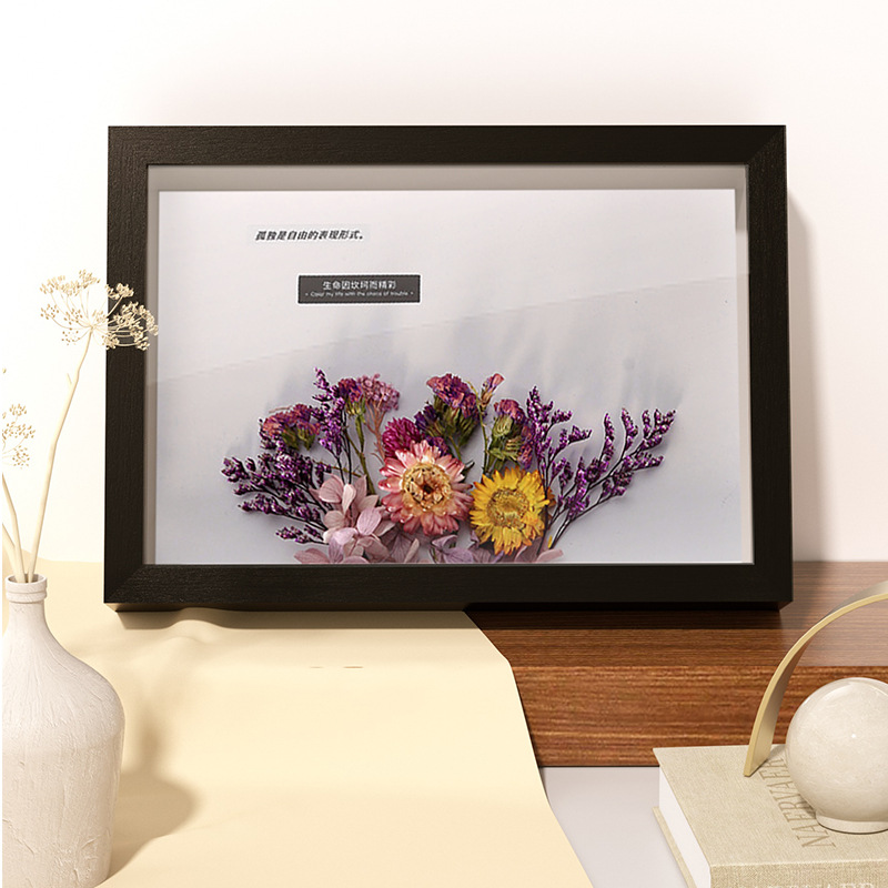 Picture of Three-dimensional hollow photo frame picture frame wholesale wall-hanging solid wood dried flower butterfly specimen frame handmade diy table crafts