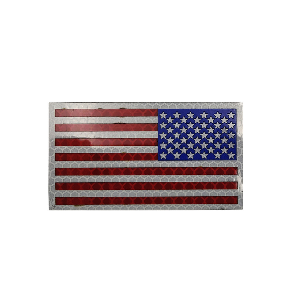 Picture of Haike Outdoor Infrared Reflection US Flag Velcro Laser Cutting Red and Blue Line Stars and Stripes Flag Bag with Stamps M00004