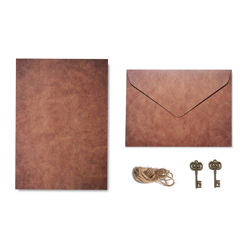 Picture of A5 Handwritten Love Letter Printable LOGO Advanced Sense Metal Kraft Paper Retro Envelope Letterhead suit Confession Letterhead