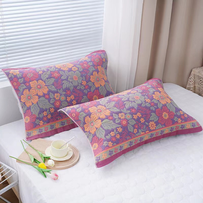 Picture of Gauze Pillow Towel Adult Pillow Headband Sweat-absorbent Comfortable Breathable Four Seasons Household European-style Soft Skin-friendly Single Strip