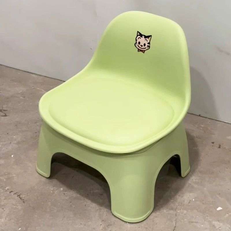 Picture of Stool small short stool backrest home cute children's plastic shoe changing stool toilet bathroom bath small bench chair