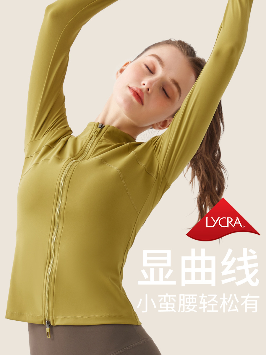 Picture of New Cross-border Sports Jacket Women's Long-sleeved Fitness Clothes Spring and Autumn Top Yoga Cardigan Running Yoga Clothes Blouse