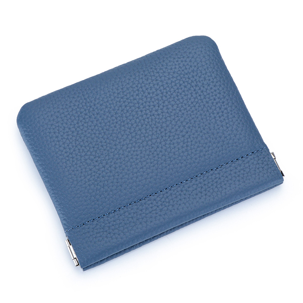 Picture of Genuine Leather Short Mini Coin Purse Women's Small and Ultra-thin Automatic Closure Shrapnel Coin Bag Key Lipstick Storage Bag