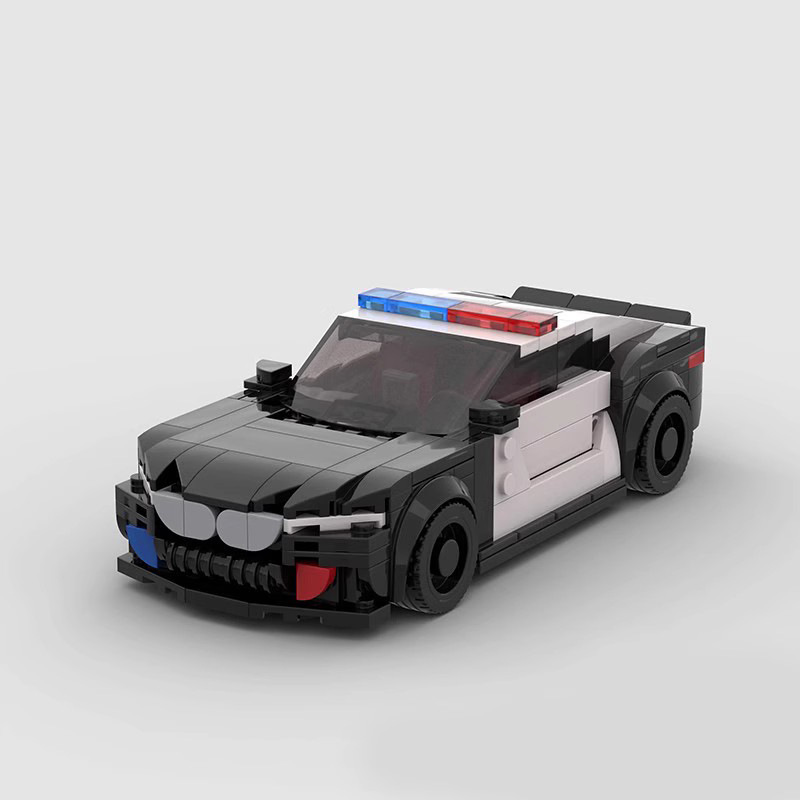 Compatible with Lego MOC building blocks small particles BMW M8 police car racing series 8 grid car puzzle assembled children's toys