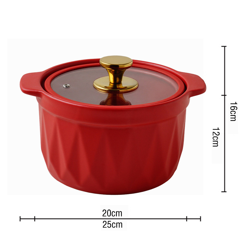 Picture of A modern simple matte glaze ceramic casserole high temperature resistant open flame household creative small casserole stew pot