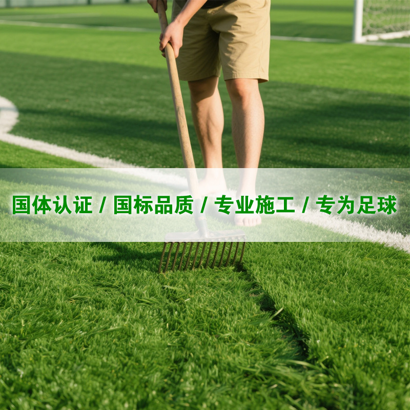 Picture of Soccer field artificial turf, sports field artificial turf, professional tennis court, green grass silk, dual-color with white stripe artificial turf