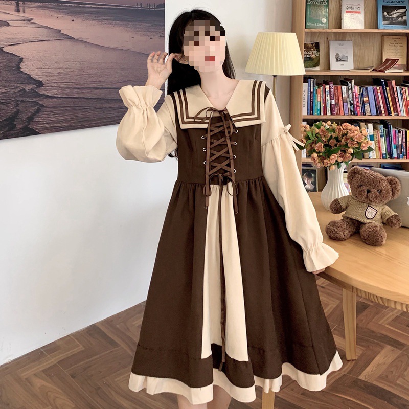 2024 Summer New French Style Short Long-sleeved Dress Age-reducing Niche Design Lolita Dress