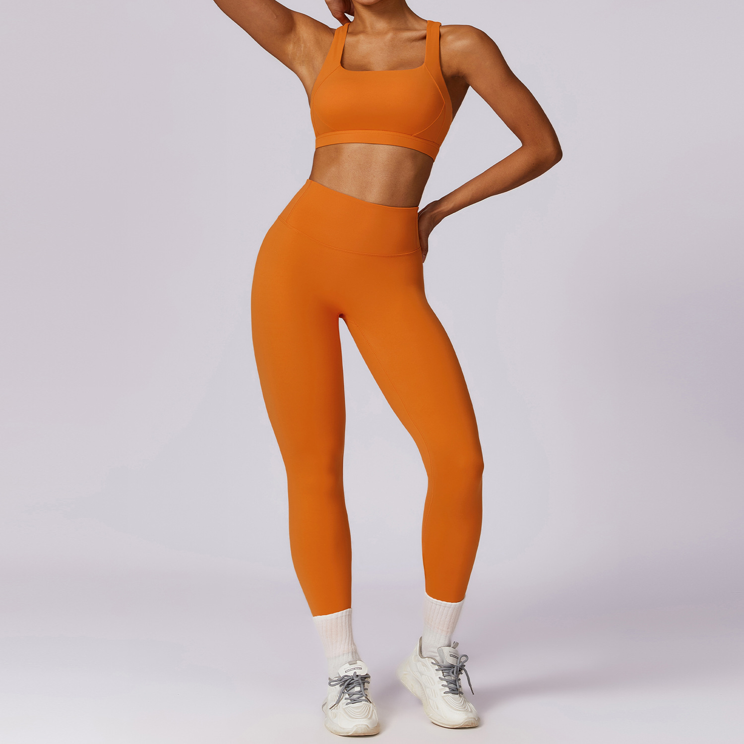 Picture of Spring Naked Sense Quick-drying Yoga Suit Women's Professional Gym Training Morning Run Sports Fitness Suit 8047