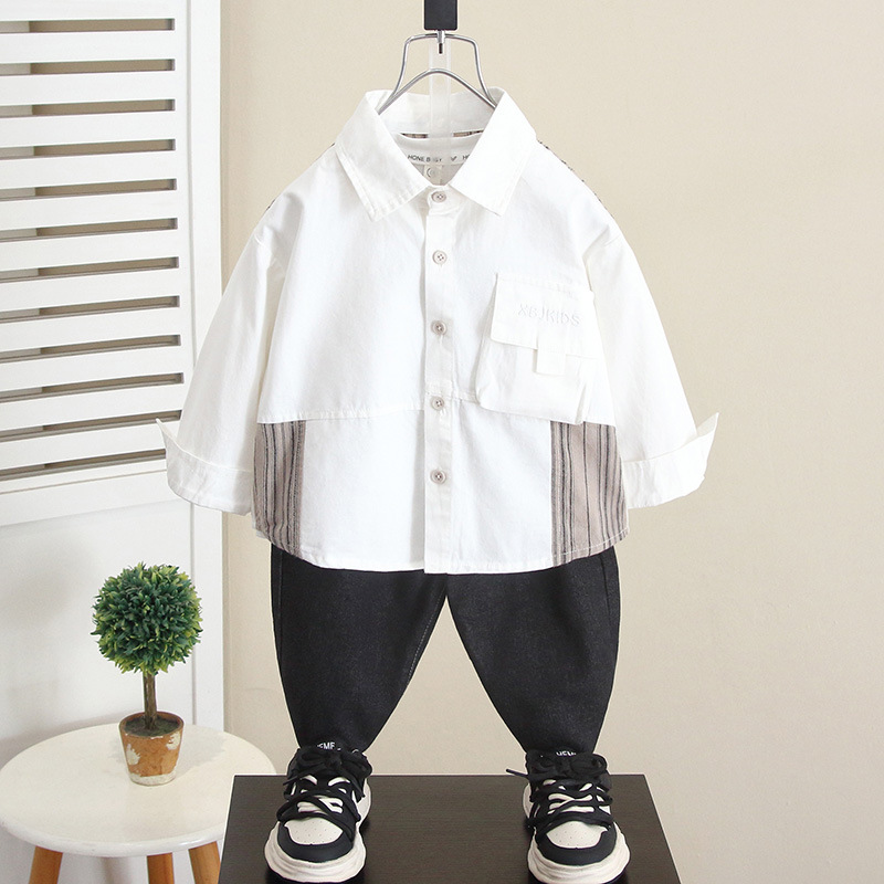 Picture of 6266 Children's Long Sleeve Shirt Spring and Autumn 2024 New Boys' Autumn Styline Shirt Baby's Autumn Clothes