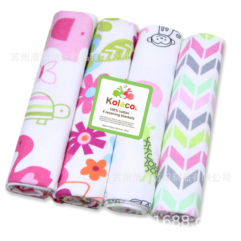 Picture of flannel blanket cotton flannel baby cloth flannel cotton blanket 4 pack swaddling clothes