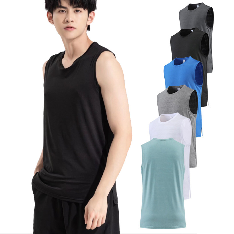 Cross-border Sports Vest Men's Summer Loose plus size Sleeveless Fitness Clothing Sweaty Running Basketball Quick-drying Vest