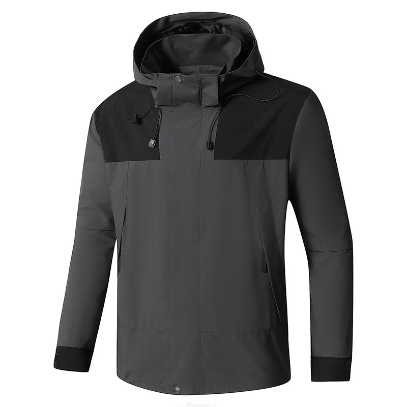 Picture of Men's Jacket Autumn Outdoor Waterproof American-Style Windbreaker Plus Size Casual Coat with Logo Workwear