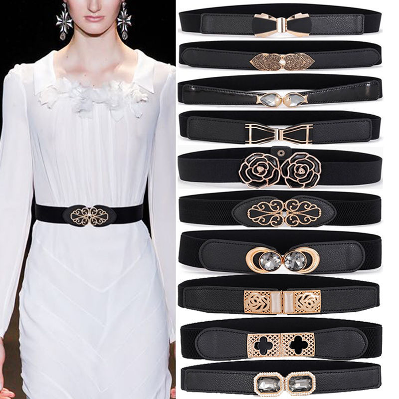 Manufacturer Sale Women's Elastic Belt Fashionable Elastic Wide Girdle New Casual Matching Skirt Decorative Thin Belt