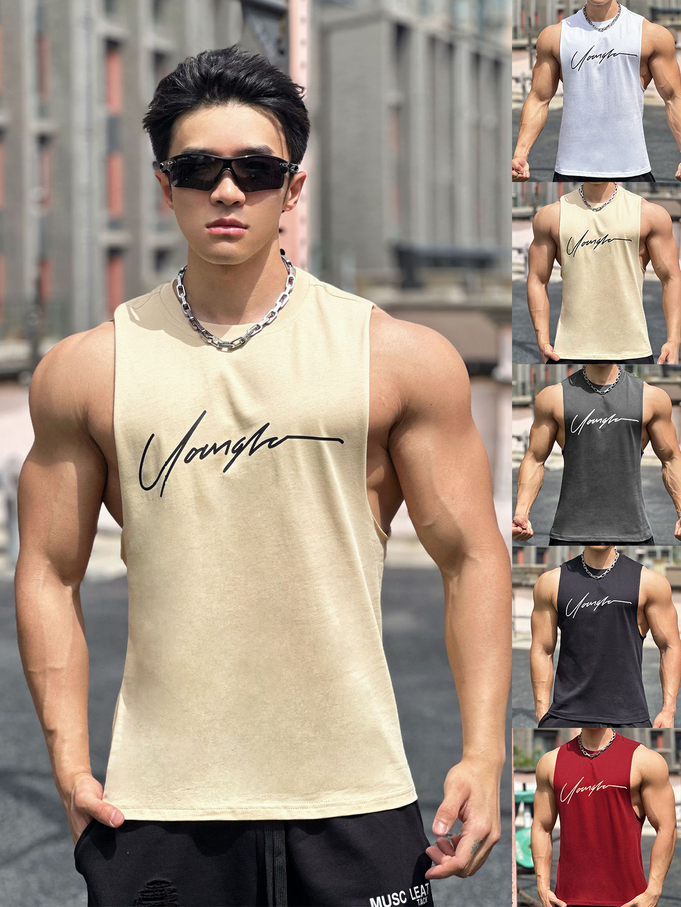 Homemade Summer New Fitness Sleeveless T-shirt Korean Style Loose Breathable Training Waistcoat Basketball Clothing for Men