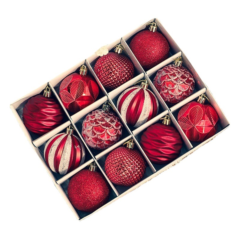 Hong Kong Heng Christmas 6cm Christmas Ball Set Christmas Tree Decoration Pendant Christmas Ball 12 Boxes Painted Decoration Ball
