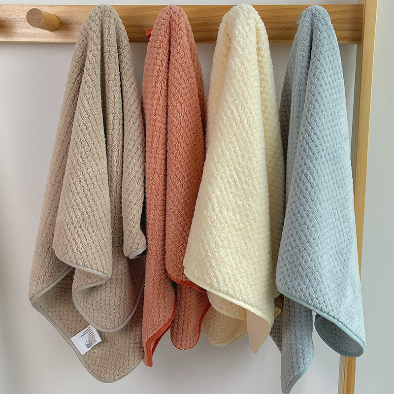 Thickened Coral Fleece Towel Household Washing Face Bathing Unisex Dry Hair Couples Face Towel Soft Absorbent No Hair Drop
