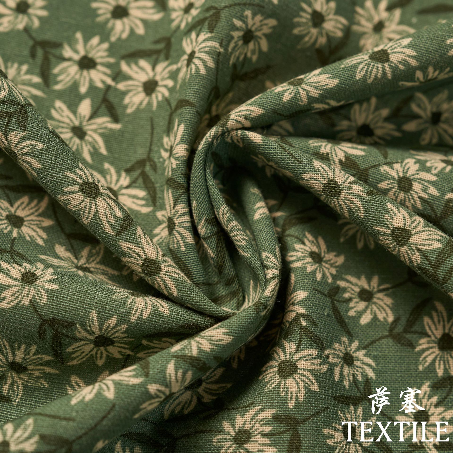 Cotton and Linen Digital Printing Fabric Floral Fabric Pastoral Style Fabric Floral Skirt dress Cloth