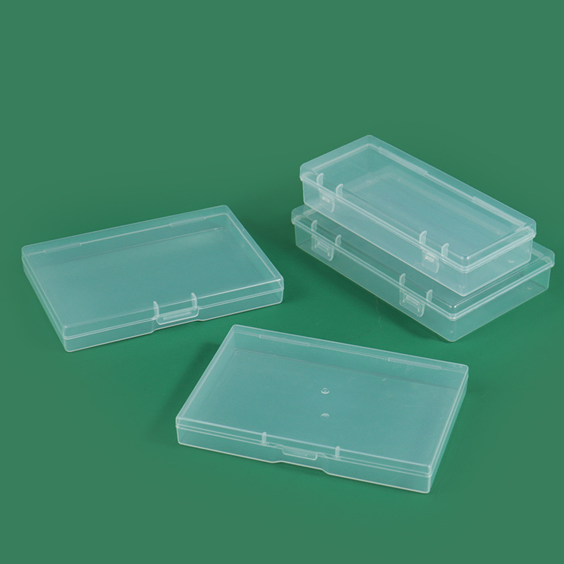 Rectangular Transparent PP Plastic Empty Box Desktop Business Card Sundry Storage Box Small Flat Box Jewelry Wear A Display Box