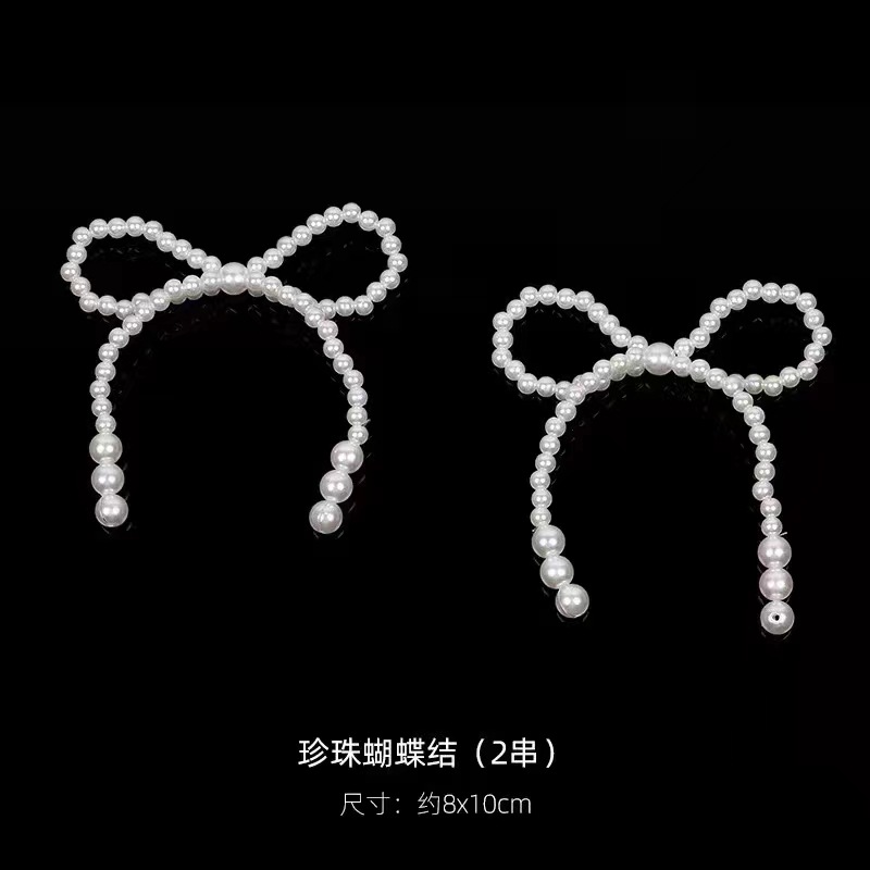 Factory wholesale imitation pearl bow Bouquet decoration accessories rose floral gift flower packaging florist materials
