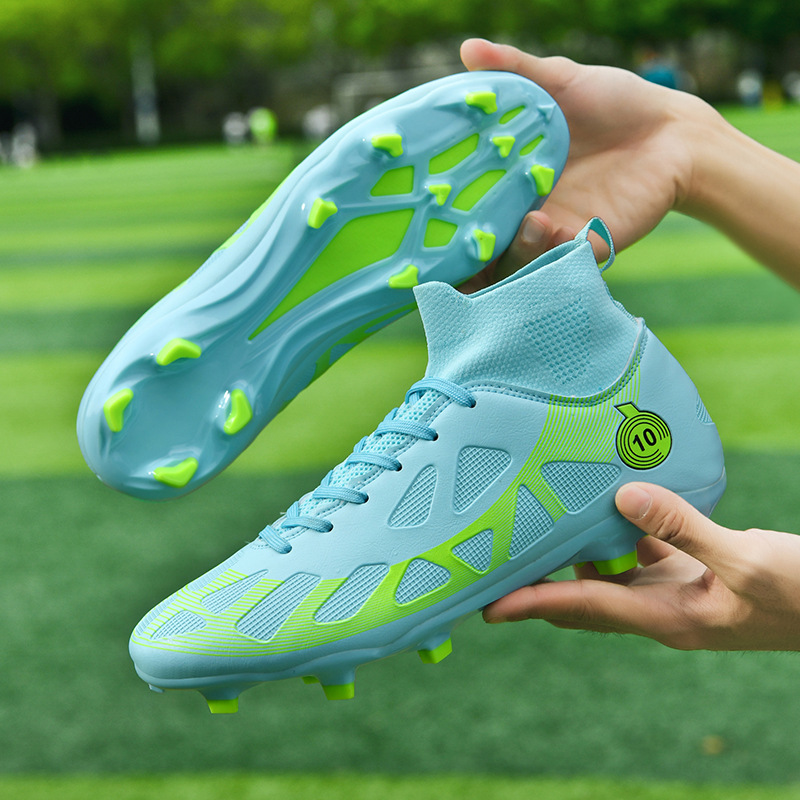 Factory help on behalf of cross-border football shoes high-top broken nails training competition long nails foreign trade plus size sneaker men wholesale