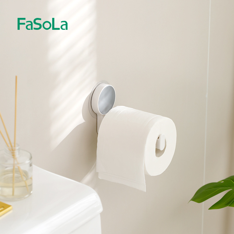 FaSoLa household bathroom tissue rack bathroom storage rack towel rack punch-free wall-mounted roll paper rack