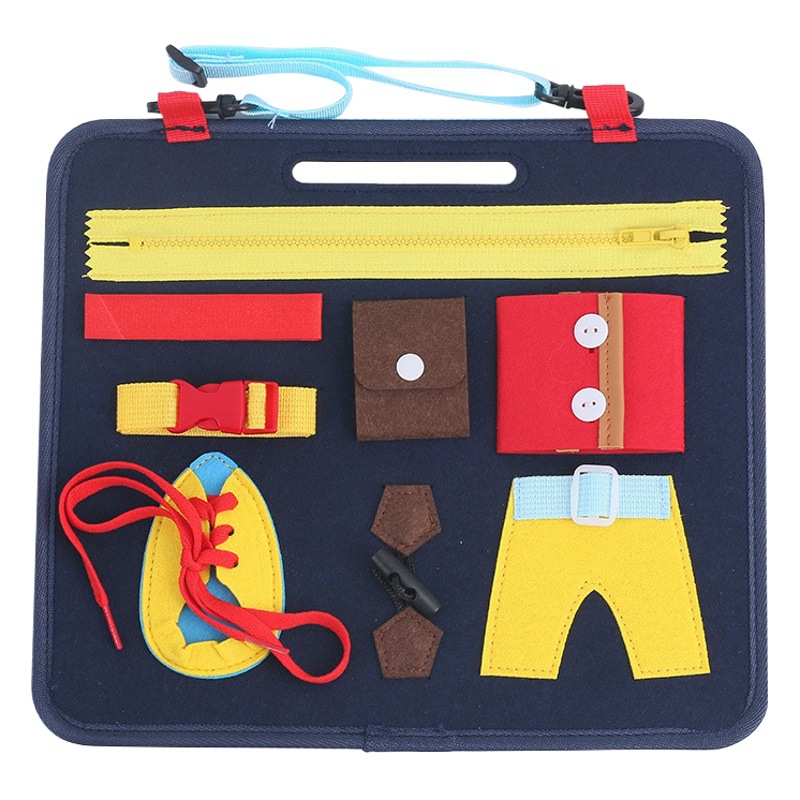 Felt Kidsren's Busy Board Early Education Board Busy Board Educational Learning Dressing Education Board Felt Toy Handbag
