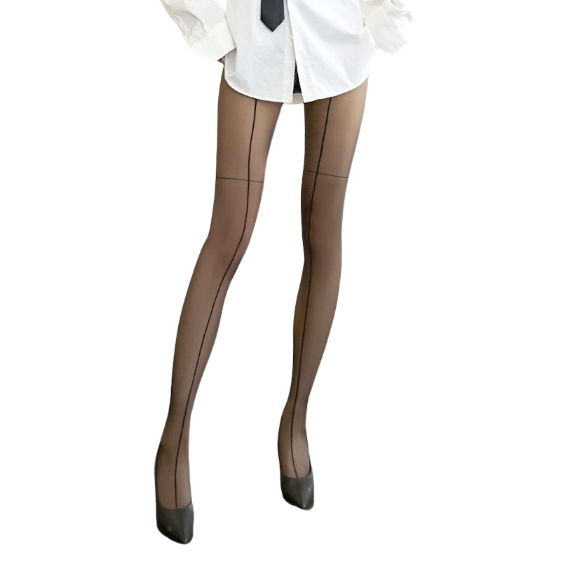 Spring and summer 2023 new cross anti-pull thin black stockings invisible T-file thin through sexy pantyhose wholesale
