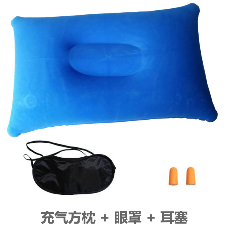 Picture of Inflatable pillow nap square pillow outdoor travel Sanbao camping multifunctional PVC flocking waist pillow spot