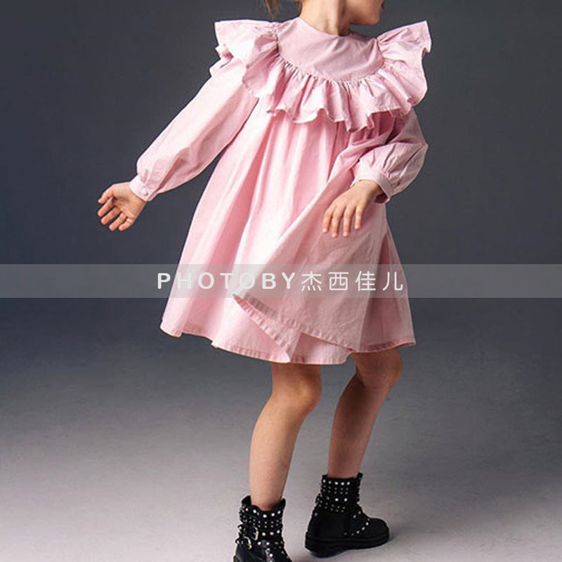 Girls Ins Spring New Long-sleeved dress Fantasy Big Ruffled Baby Girl Doll Dress Princess Dress