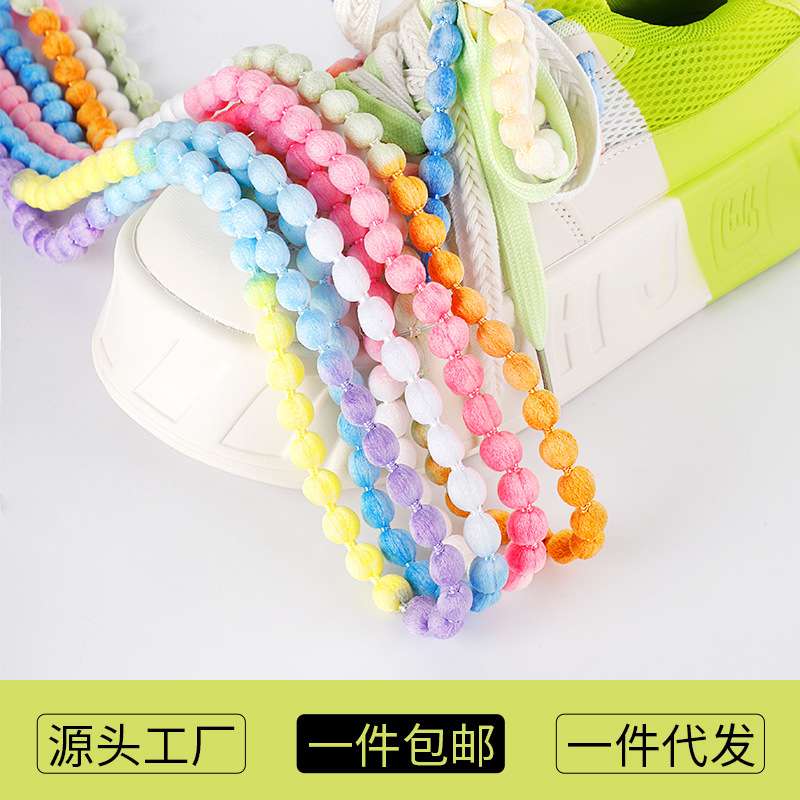 Cave Shoes Bubble Shoelace Round Color Woven Casual Slippers Shoe Flower Shoe Buckle Gourd Shoelace Rope Accessories