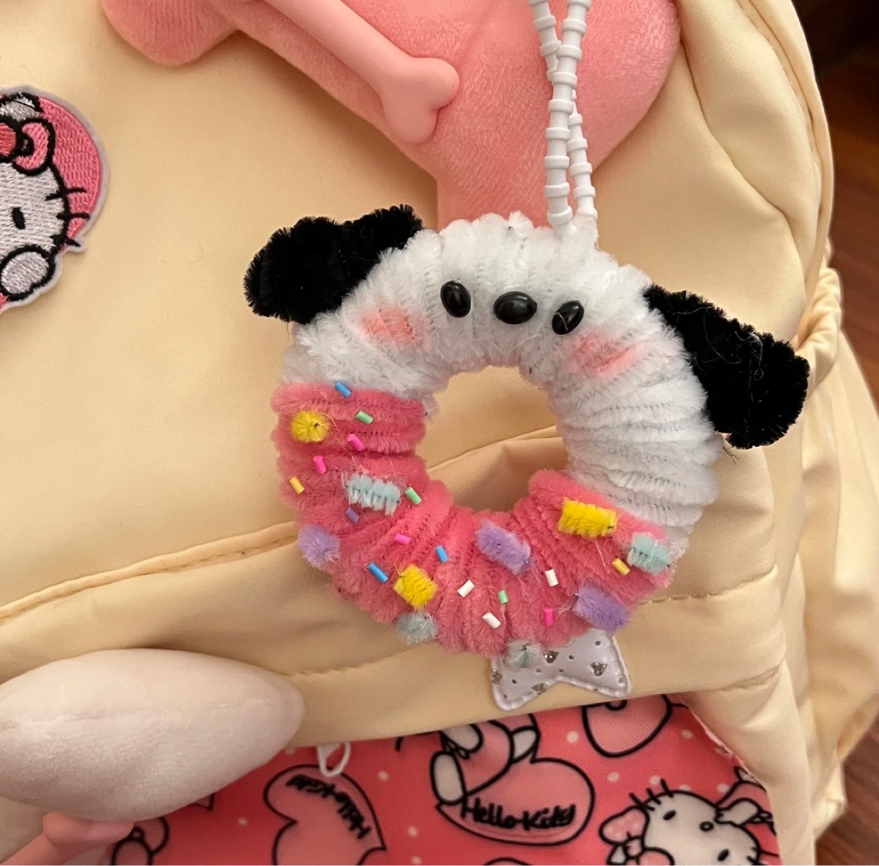 Tiktok-Style Niche Pochacco Twist Stick Donut Twist Stick Pendant DIY Material Kit Keychain Handmade